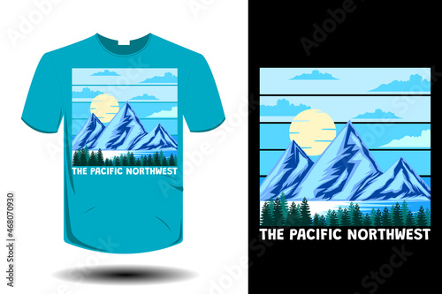 the pacific northwest mockup retro vintage design