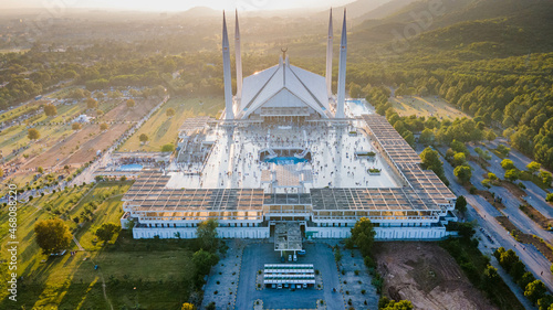 The Faisal Mosque is a mosque located in Islamabad, Pakistan. It is the sixth-largest mosque in the world and the largest within South Asia, located on the foothills of Margalla Hills in Pakistan