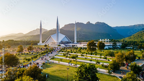 The Faisal Mosque is a mosque located in Islamabad, Pakistan. It is the sixth-largest mosque in the world and the largest within South Asia, located on the foothills of Margalla Hills in Pakistan