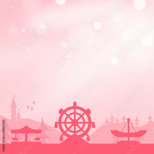 Pink Background with Circus Attraction in Holiday