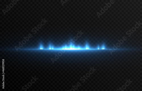 Vector glowing lines. Horizontal glowing lines png, magic glow, dawn, explosion, blue light png.