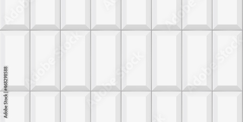 White vertical subway tile seamless pattern. Wall with brick texture. Vector geometric background design