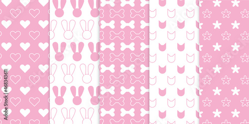 Cute soft baby pink color free vector pattern for kids or children bedroom or nursery art projects 