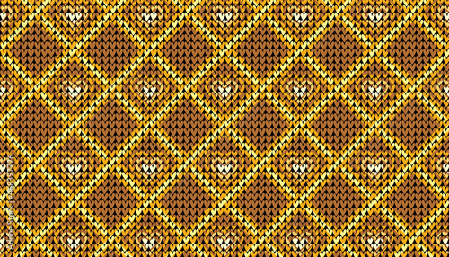 knitting crochet yellow brown background horizontal banner winter Finnish pattern ornament sweater
