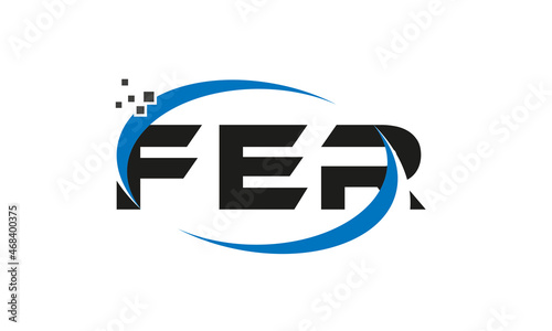 dots or points letter FER technology logo designs concept vector Template Element