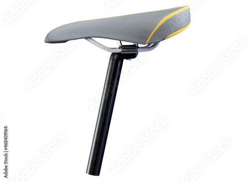 electric bicycle e-bike detail saddle seat close up isolated on white background 3d render cut out