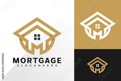 Real estate m letter logo vector design. Abstract emblem, designs concept, logos, logotype element for template
