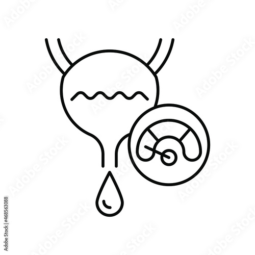 Weak stream when urinating. Line icon concept