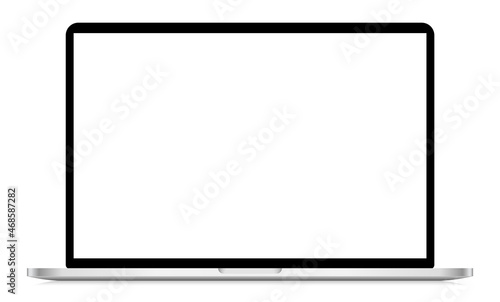 laptop mockup with black screen on white background, laptop vector, vector illustration