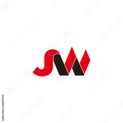 letter sw colorful geometric logo simple design vector