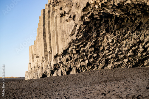 Halsanefshellir Cave in Iceland, basalt rock cave