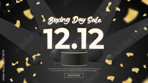 Boxing day sale special offer banner template. Editable text style effect.