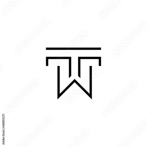 t w tw wt initial logo design vector template