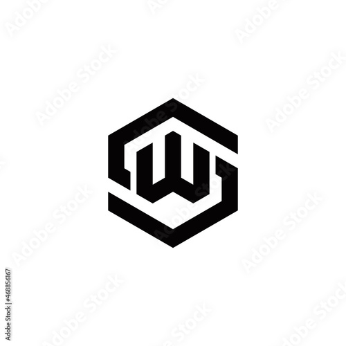 s w sw ws initial logo design vector template
