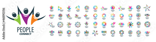 A set of vector logos of People on a white background