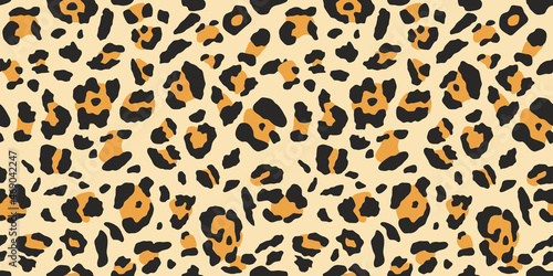 Trendy leopard pattern background. Hand drawn fashionable wild animal cheetah skin natural texture for fashion print design, banner, cover, wallpaper. Vector illustration