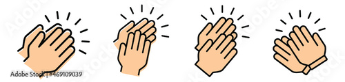 Applause icon. Clap hand pictogram. Clapping hands. Vector appreciation sign Applauding People applaud. Claps symbol icon. Cartoon, comic human, happy vriendship ovation. gesture hand. Motivating