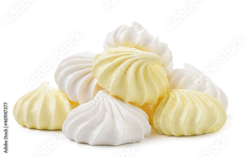 Heap meringue on a white background. Isolated