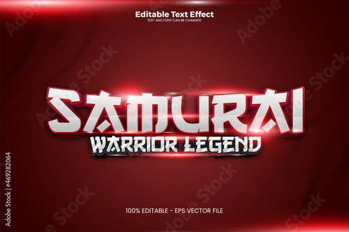 Samurai Editable Text. Premium Vector