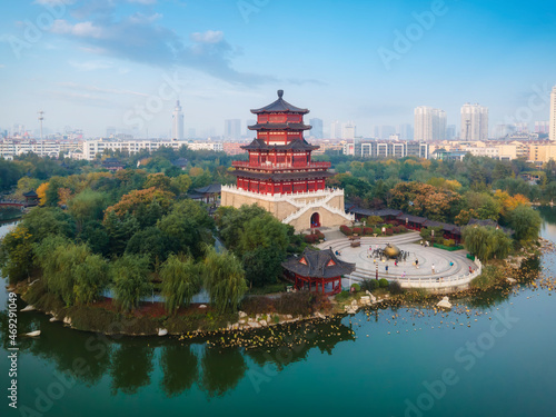 Aerial photography of Jining city scenery