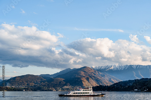 Passenger ferry floats on the lake. Italy, Como