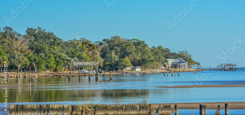 The shoreline on Hammock Bay in Freeport, Walton County, Florida