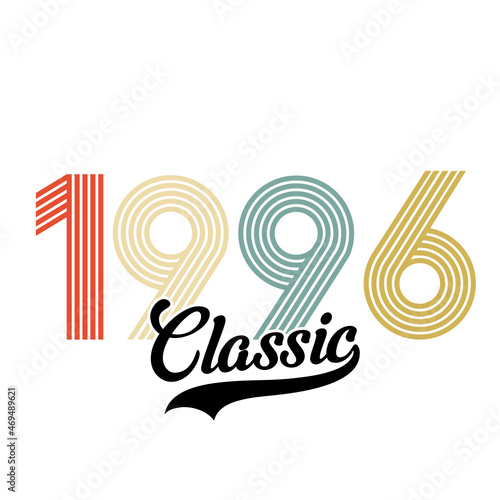 Classic 1996 , Happy Birthday vintage , Retro design