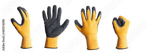 Textile work gloves with rubber