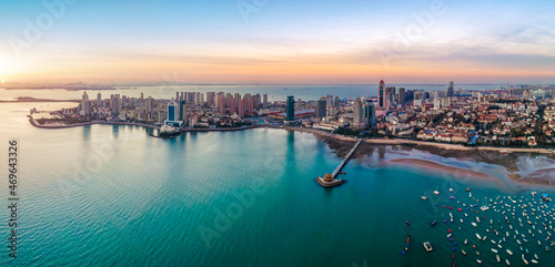 Aerial photography of Qingdao coastline