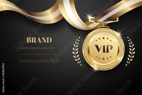 Winner award champion realistic golden trophy and crown template 