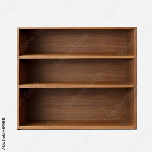 Empty brown wooden book shelf