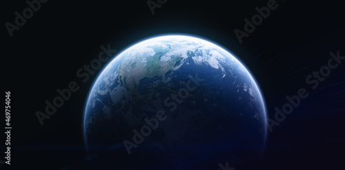 Planet Earth on black background. Blue planet surface. Elements of this image furnished by NASA