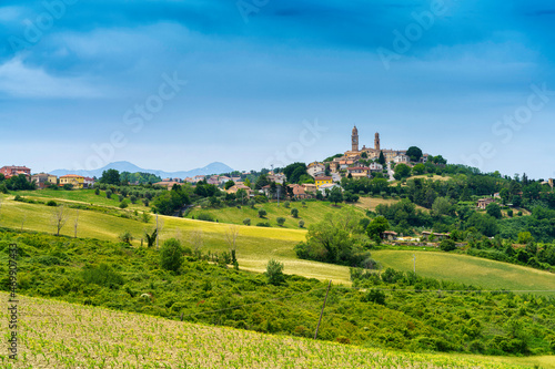 Rural landscape along the road from Fano to Mondavio, Marche