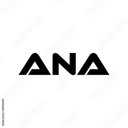 ANA letter logo design with black background in illustrator, vector logo modern alphabet font overlap style. calligraphy designs for logo, Poster, Invitation, etc.