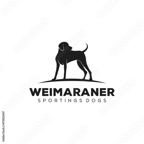weimaraner dog standing silhouette logo