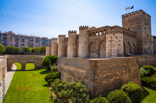 Palacio de la Aljafería, patrimonio de la humanidad, fortaleza medieval en Zaragoza, España