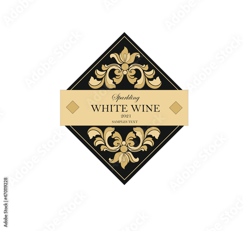 WINE LABEL ITALIAN DRINKS, DECORATIVE STICKER FOR SPARKLING WINE PROSECCO