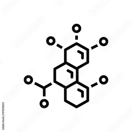Black line icon for enzyme