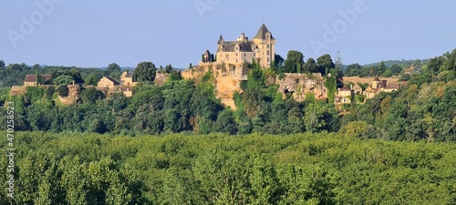 Chateau de Castelnaud next to the Dordogne river, Aquitaine, France