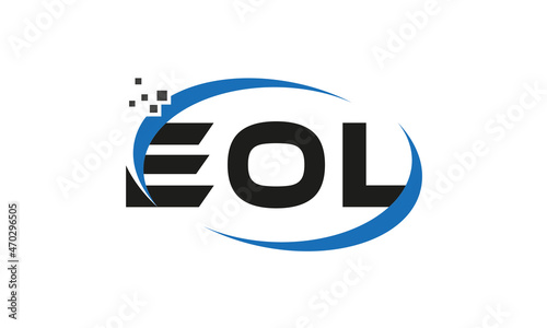 dots or points letter EOL technology logo designs concept vector Template Element 