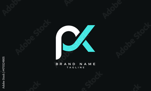 PK, KP, AJ, KA, PX, XP, AX, XA, Abstract initial monogram letter alphabet logo design