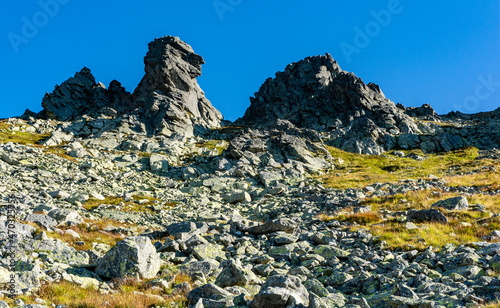Wolowe Rogi (Volie rohy) - Rocky formations on the Main Ridge of the Tatra Mountains.