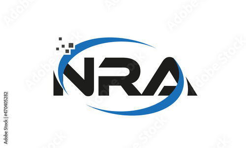 dots or points letter NRA technology logo designs concept vector Template Element