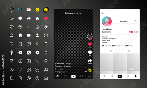 tik tok screen social media interface application icon