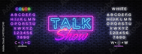 Talk show neon for banner design. Vector talk show neon for concept design. Retro design banner. Symbol, logo illustration.