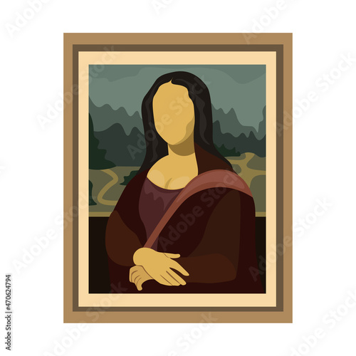 Mona Lisa portrait without face in vector graphics
