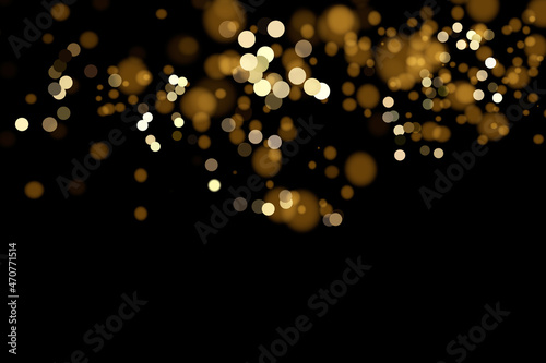 Shining bokeh isolated on transparent background. Golden bokeh lights with glowing particles isolated. Christmas concept