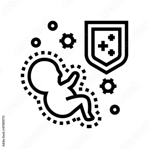 innate immunity line icon vector. innate immunity sign. isolated contour symbol black illustration