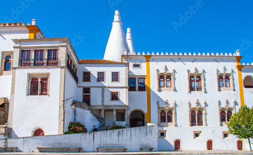 Nationaler Palast von Sintra Palácio Nacional de Sintra ist ein ehemaliger königlicher Palast Portugal Vila Palace Nationalpalast Pena