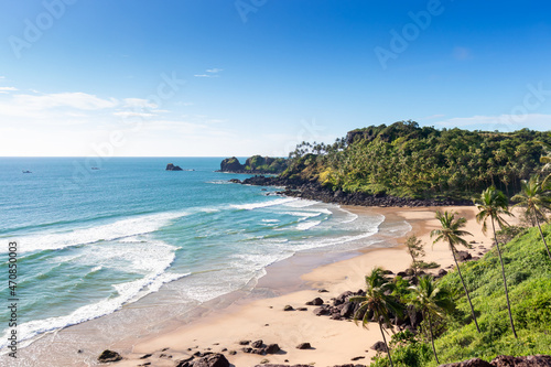 Panorama of Cabo De Rama Beach - Goa India